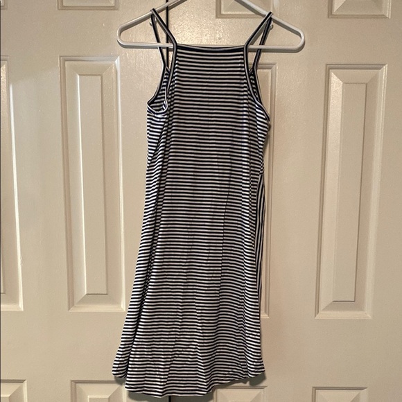 Striped Black and White Mini Dress - Picture 4 of 7
